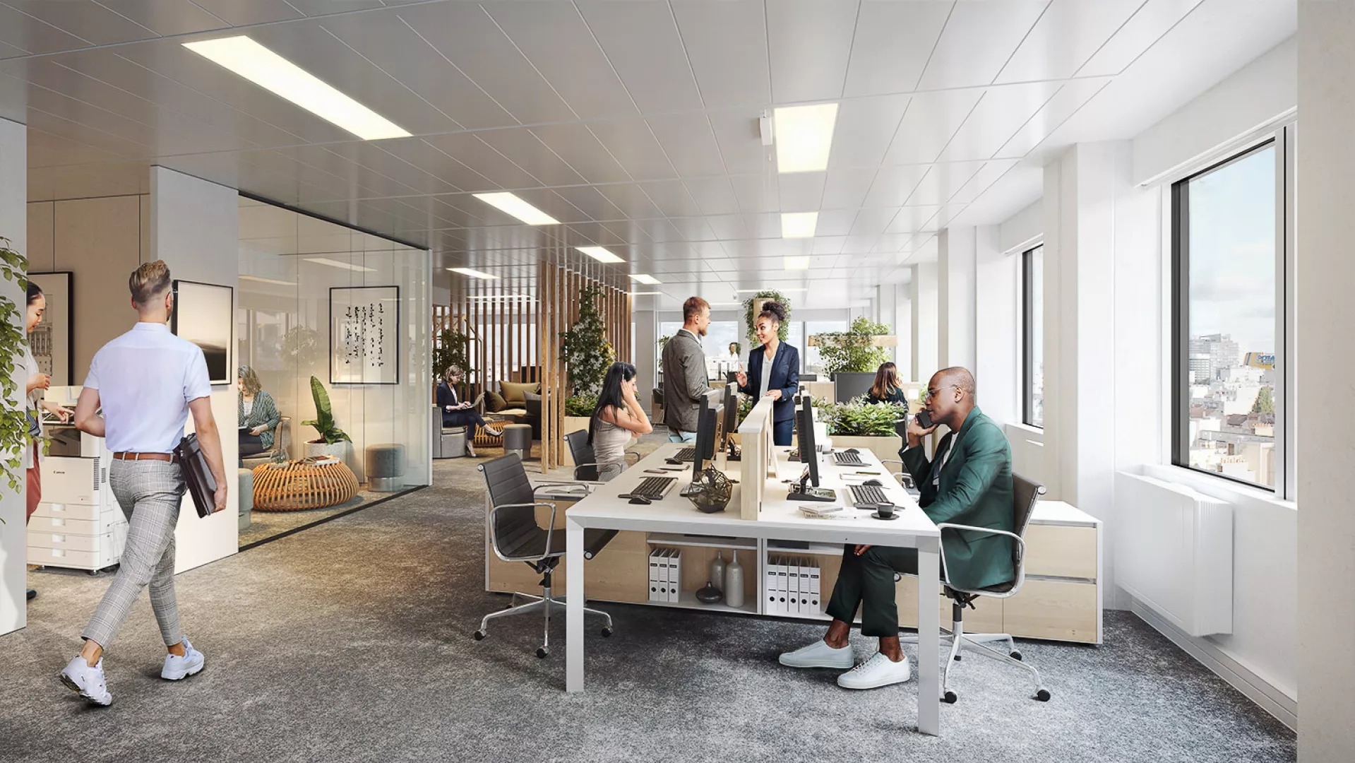 Highland : perspectives 3D projet tertiaire à la Défense