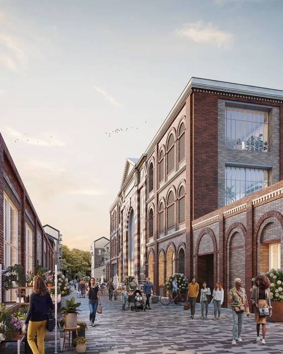 perspectives 3d projet de réhabilitation mixte tertiaire logement commerces
