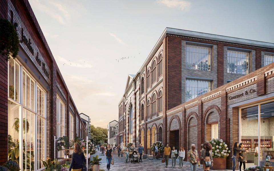 perspectives 3d projet de réhabilitation mixte tertiaire logement commerces