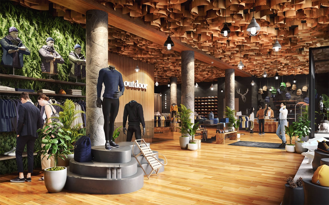 Perspectives 3D projet tertiaire et commerces Paris 