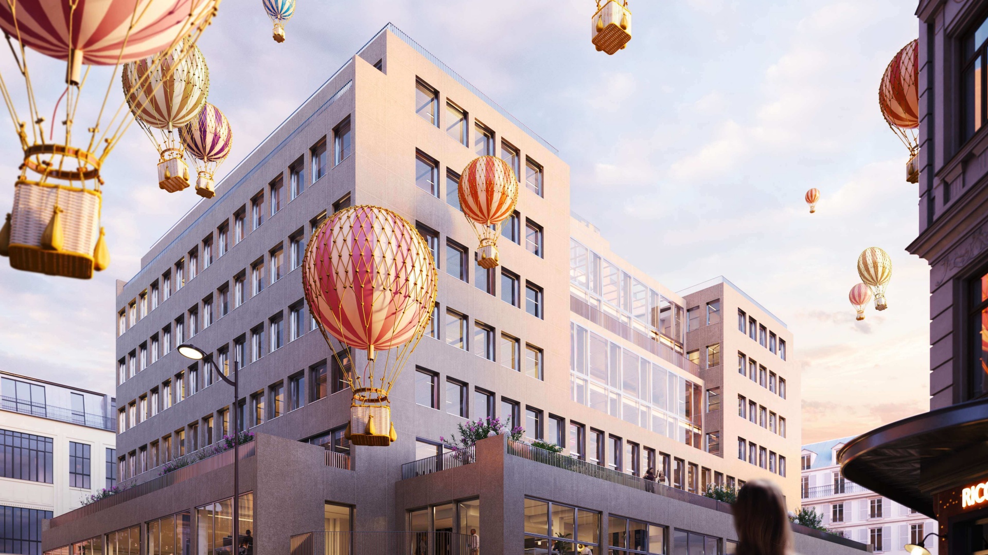 Perspective 3d Projet tertiaire bureaux Paris 