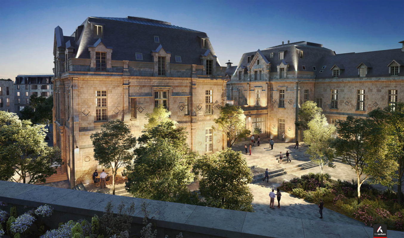 Perspectives 3D programme immobilier mixte réhabilitation 