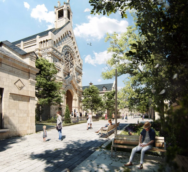 Perspectives 3D programme immobilier mixte réhabilitation 