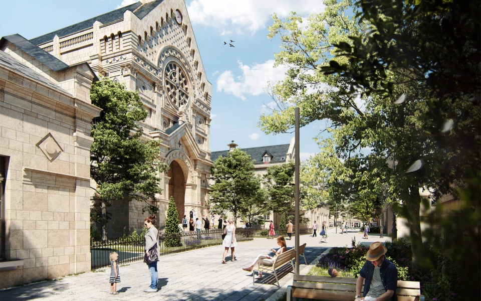 Perspectives 3D programme immobilier mixte réhabilitation 